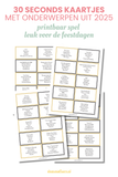 30 Seconds met onderwerpen uit 2025