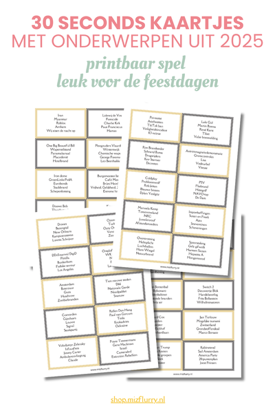 30 Seconds met onderwerpen uit 2025