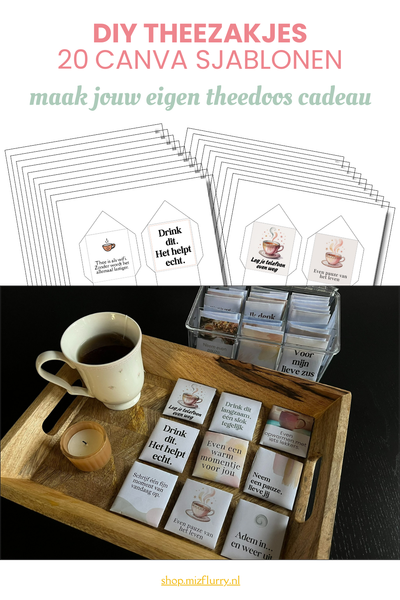 DIY gepersonaliseerde theezakjes Canva sjabloon – Maak jouw eigen theedoos cadeau