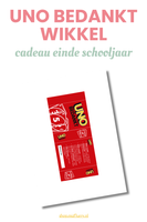 UNO bedankt - printable wikkel voor einde schooljaar cadeau