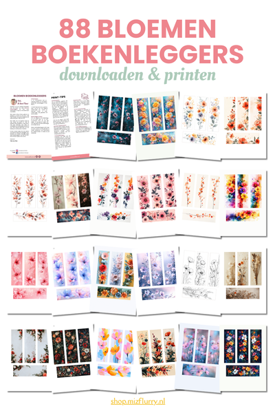 Bloemen boekenleggers (digitaal printbaar bestand)