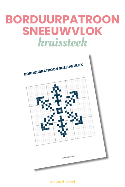 Borduurpatroon sneeuwvlok kruissteek