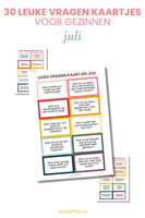 Leuke vragenkaartjes voor gezinnen – Juli