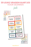 Leuke vragenkaartjes voor gezinnen – Juli