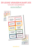 Leuke vragenkaartjes voor gezinnen – november