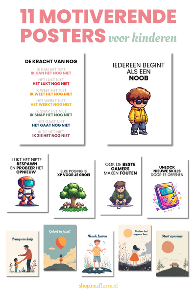 11 motiverende posters voor kinderen - ook leuk voor in de klas