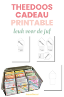 Theedoos cadeau printable - voor de juf, meester of een andere theeleut