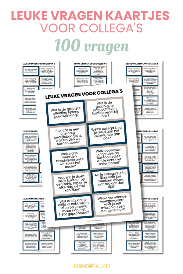vragen kaartjes voor collega's