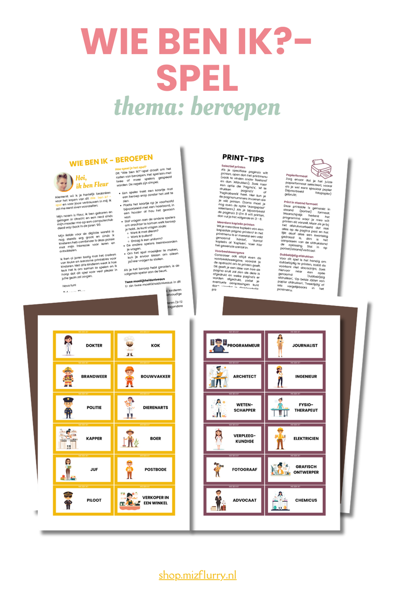 Bijbels Spel Wie Ben Ik Wie ben ik?-spel - Beroepen – MizFlurry