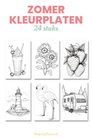 Zomer kleurplaten - 24 stuks