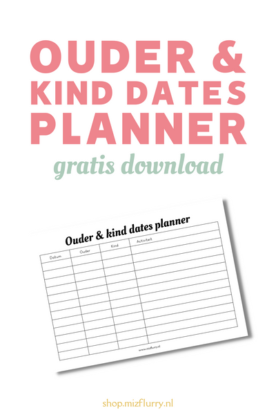 Ouder en kind dates planner